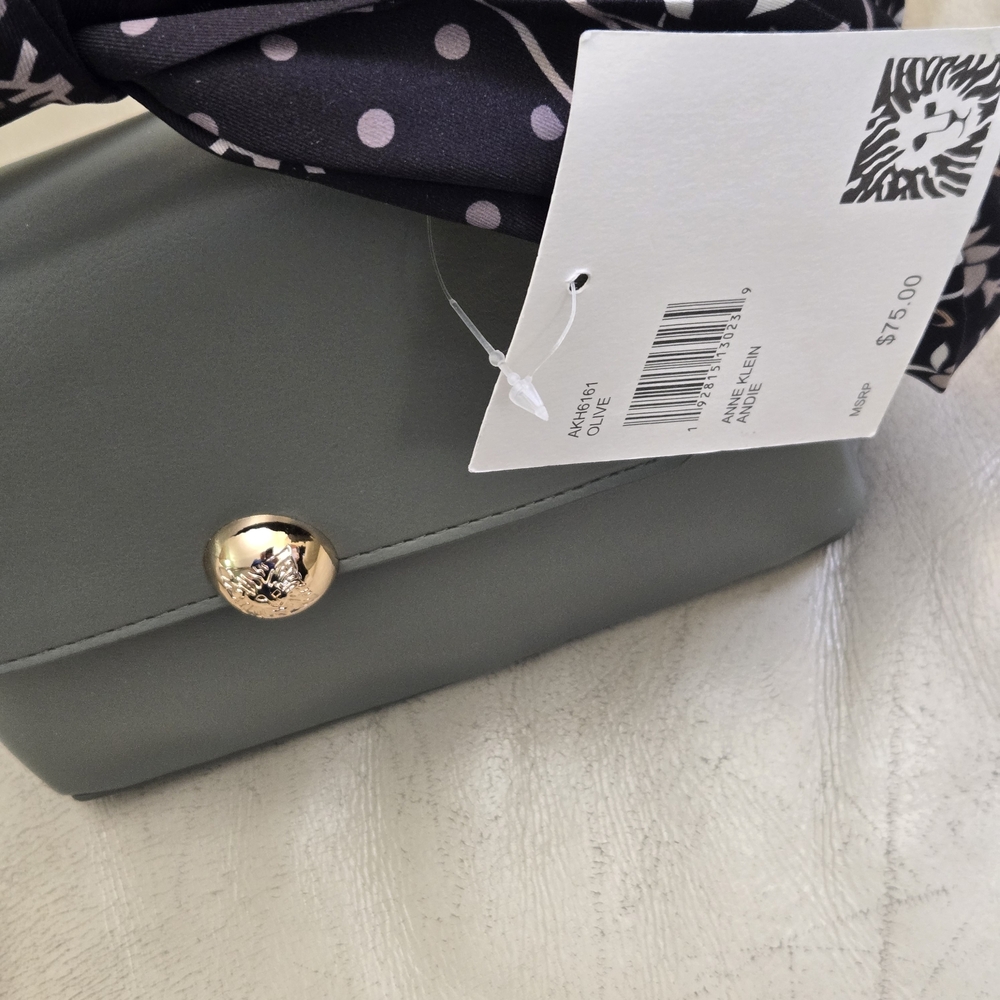 Anne Klein Purse Olive Green Andie Top Handle Crossbody 6" X 7.5" X 3 1/2" - Picture 14 of 16